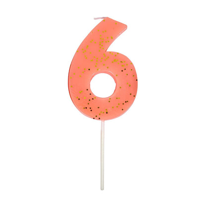 Glitter Number Candle