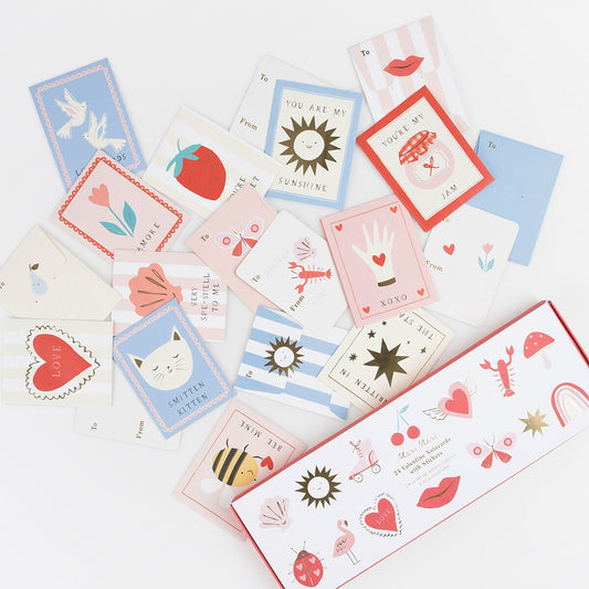 Icon Kids Valentine's Cards & Stickers Set (x 24)