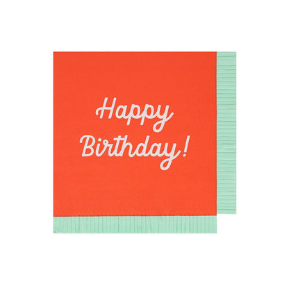 Mixed Happy Birthday Large Napkins (x 16)