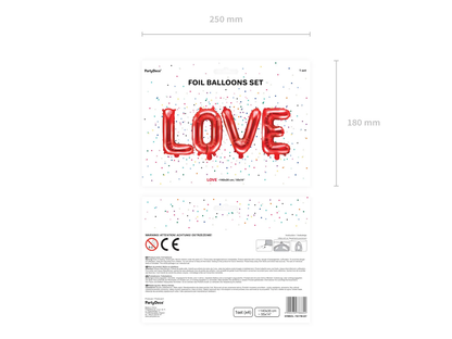 Foil Balloon LOVE, 55.1X13.8IN, Red