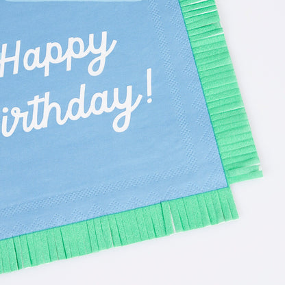 Mixed Happy Birthday Large Napkins (x 16)
