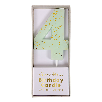 Glitter Number Candle