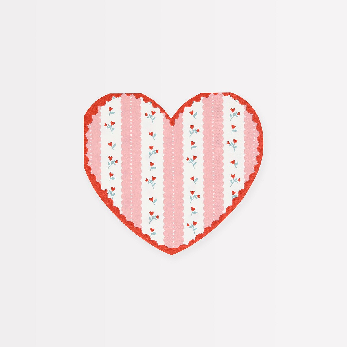 Vintage Rose Heart Napkins (x 16)
