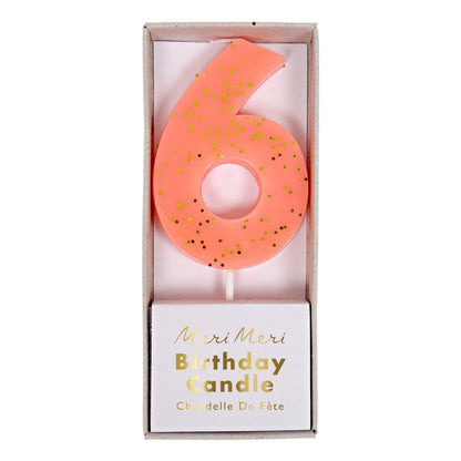 Glitter Number Candle