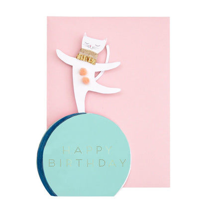 Circus Cat Stand-Up Birthday Card