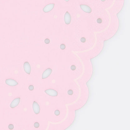 Broderie Anglaise Lace Multi Small Napkins (x 16)