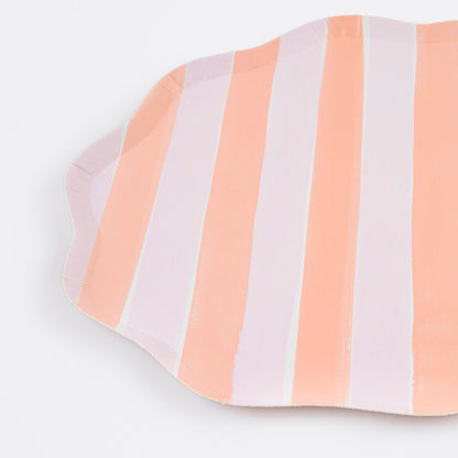 Pastel Stripe Dinner Plates (x 8)