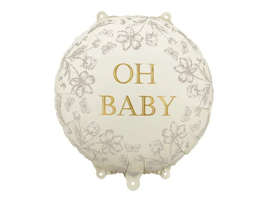 Foil Balloon Disc Oh Baby (35X35CM)