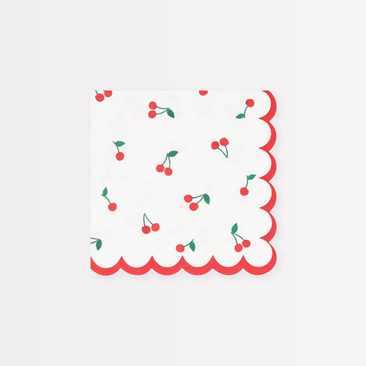 Cherry Pattern Small Napkins (x 16)
