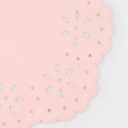 Broderie Anglaise Lace Multi Large Napkins (x 16)