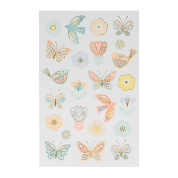 Birds & Butterflies Tattoo Sheets (x 2 sheets)