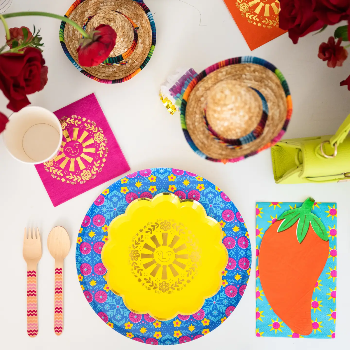 Taco 'bout A Party Floral Large Plates