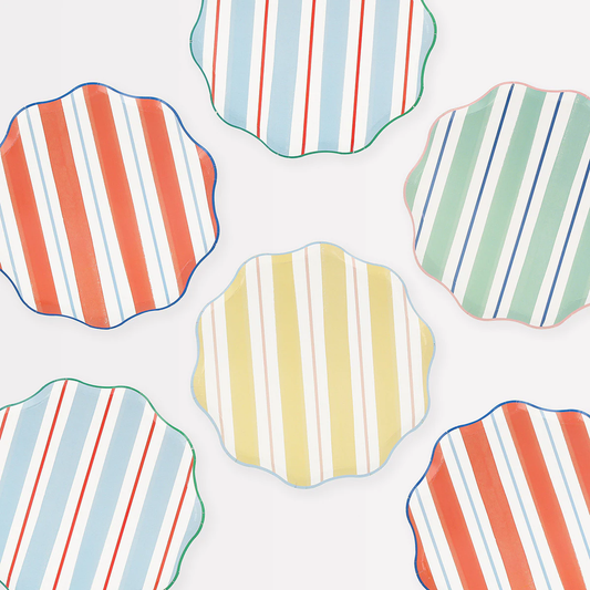 Preppy Stripe Side Plates (x 8)