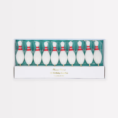 Bowling Pin Candles (x 10)