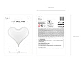 Foil balloon Heart, 75x64,5 cm, white