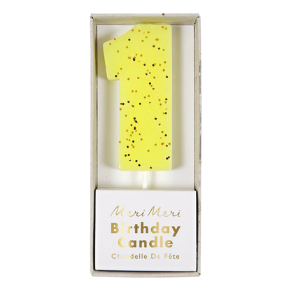 Glitter Number Candle