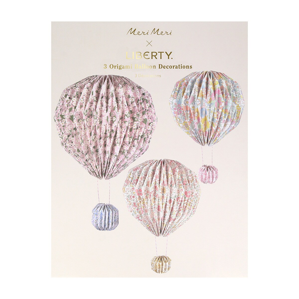 Meri Meri x Liberty Origami Balloon Decorations (x 3)