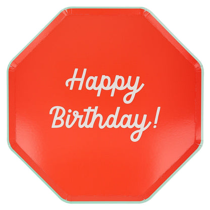 Mixed Happy Birthday Dinner Plates (x 8)
