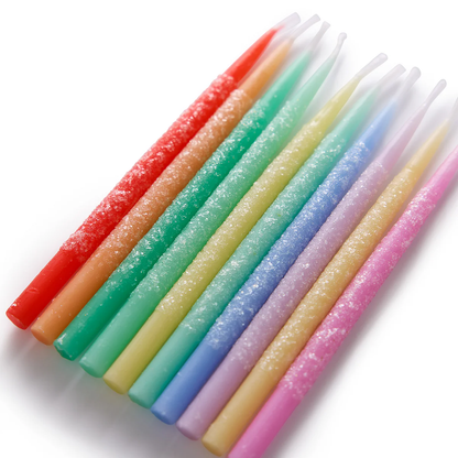 Glitter Wishes Rainbow Birthday Candle Set