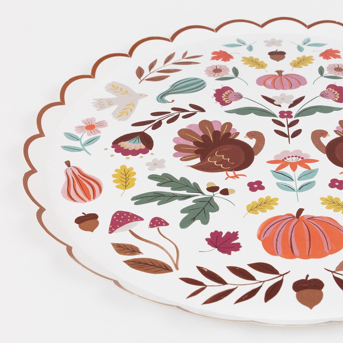 Folk Fall Dinner Plates (x8)